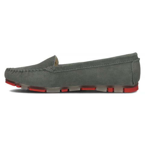 Skórzane mokasyny Filippo DP2037/22 GR RD szare Skórzane mokasyny Filippo DP2037/22 GR RD szare