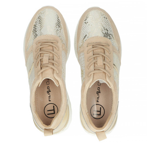 Skórzane sneakersy Filippo DP3691/22 BE beżowe Skórzane sneakersy Filippo DP3691/22 BE beżowe