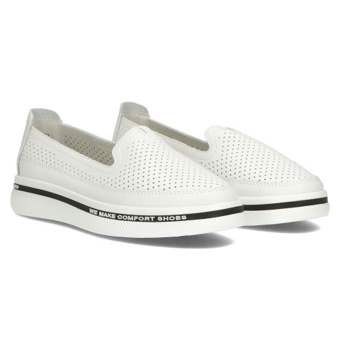 Skórzane półbuty damskie Filippo DP3623/22 WH białe Skórzane półbuty damskie Filippo DP3623/22 WH białe