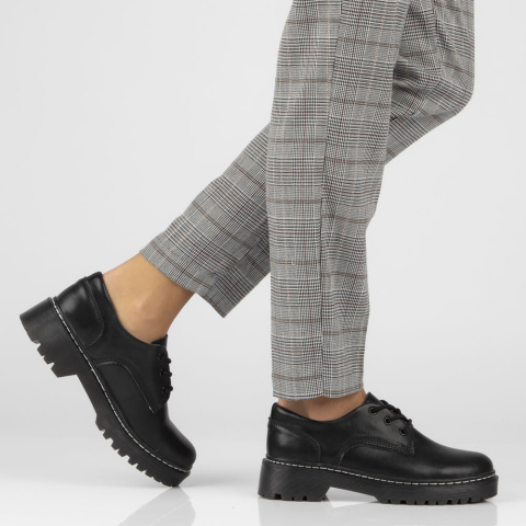 Glany damskie ze skóry naturalnej Filippo GLN441/22 BK czarne Glany damskie ze skóry naturalnej Filippo GLN441/22 BK czarne