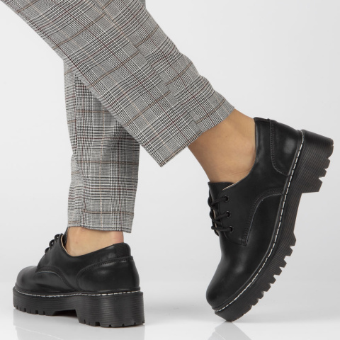 Glany damskie ze skóry naturalnej Filippo GLN441/22 BK czarne Glany damskie ze skóry naturalnej Filippo GLN441/22 BK czarne