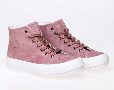 Wysokie trampki damskie Big Star Shoes EE274113 różowe Wysokie trampki damskie Big Star Shoes EE274113 różowe