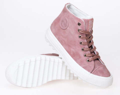 Wysokie trampki damskie Big Star Shoes EE274113 różowe Wysokie trampki damskie Big Star Shoes EE274113 różowe