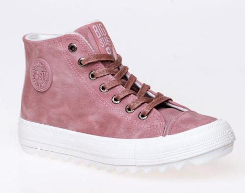 Wysokie trampki damskie Big Star Shoes EE274113 różowe Wysokie trampki damskie Big Star Shoes EE274113 różowe