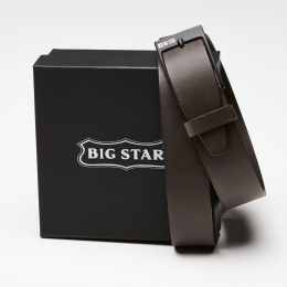 Skórzany pasek męski Big Star Shoes HH674136 105cm brązowy