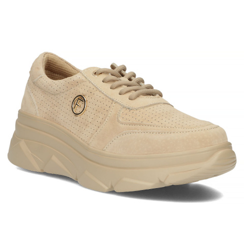 Skórzane Sneakersy Filippo DP2138/23 BE beżowy Skórzane Sneakersy Filippo DP2138/23 BE beżowy