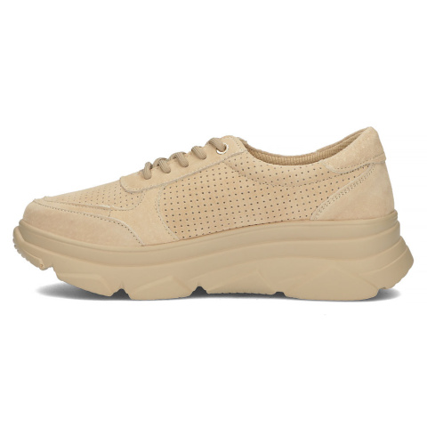 Skórzane Sneakersy Filippo DP2138/23 BE beżowy Skórzane Sneakersy Filippo DP2138/23 BE beżowy