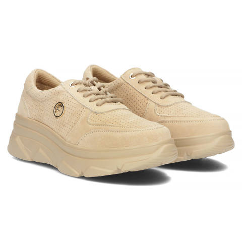Skórzane Sneakersy Filippo DP2138/23 BE beżowy Skórzane Sneakersy Filippo DP2138/23 BE beżowy