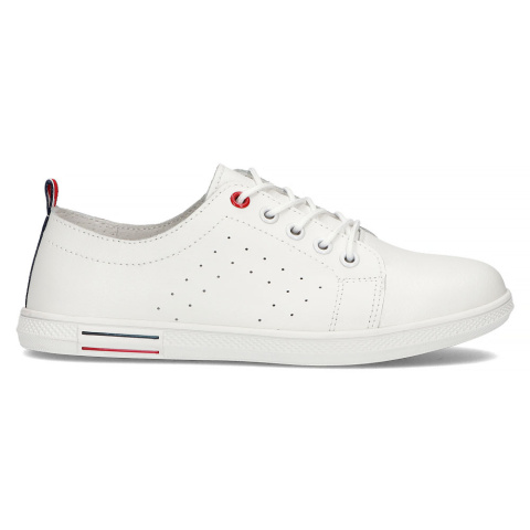 Skórzane trampki damskie Filippo DP3508/23 WH biały Skórzane trampki damskie Filippo DP3508/23 WH biały