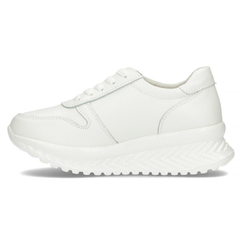 Skórzane sneakersy damskie na platformie Filippo DP3547/23 WH Skórzane sneakersy damskie na platformie Filippo DP3547/23 WH