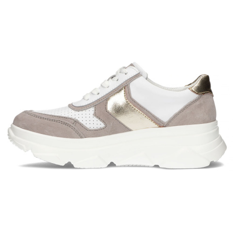 Skórzane sneakersy Filippo DP4579/23 WH/GR biało-szare Skórzane sneakersy Filippo DP4579/23 WH/GR biało-szare