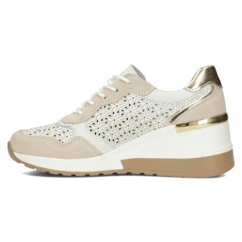 Skórzane sneakersy damskie na platformie Filippo DP4669/23 WH biały Skórzane sneakersy damskie na platformie Filippo DP4669/23 WH biały